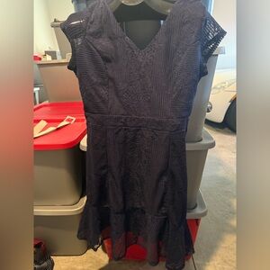 Navy Lace Fit-and-Flare Dress mp1